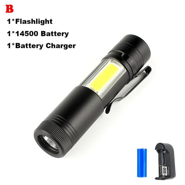 

светодиодный мини-фонарик q5cob чип портативный факел открытый водонепроницаемый аккумуляторный аккумулятор 14500 батареи туризм рыбалка кем