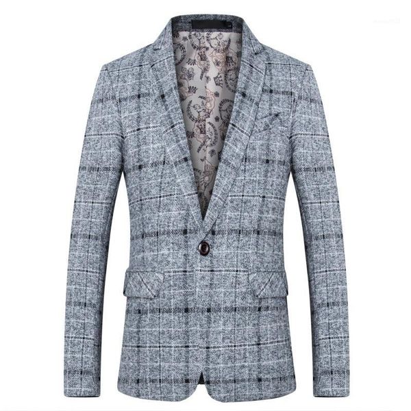 

men's suits & blazers 2021 fashion men's casual boutique suit / man's business plaid dress coat jacket1, White;black