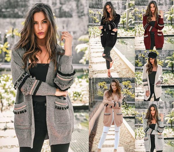 

ugeest 2021 весна и осень сплит с длинным рукавом женщина кардиган свитер свободное пальто открытое стежка орфелки кардиган, White;black