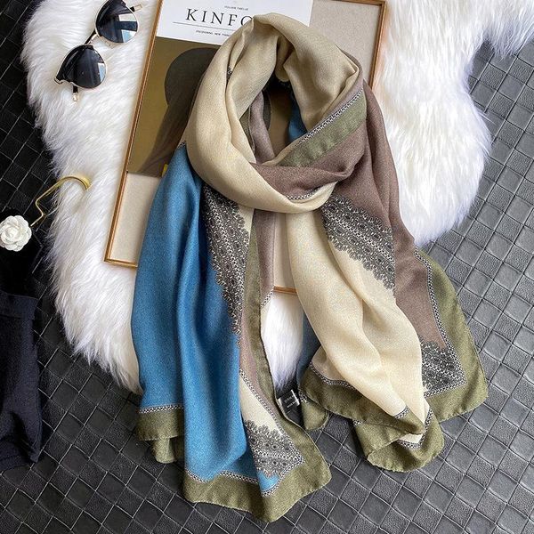 

2020 женский шарф хлопок hijab paisley print shaull lady wrap follard мягкая голова шарфы большая пашмина весна зима теплый jlluml home003, Blue;gray