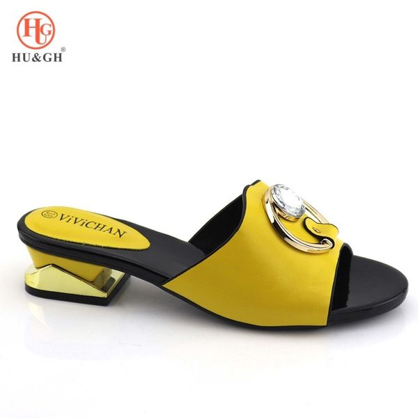 

new arrival italian nigerian party shoes without bag set yellow color fashion slipper wedding african shoes not matching bag set y200323, Black