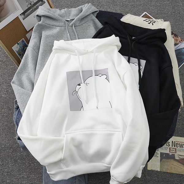 

muyogrt женщина толстовка крупногабаритной печать кенгуру карман свитер с капюшоном 2020 осенью harajuku вскользь корейским свитеры tops