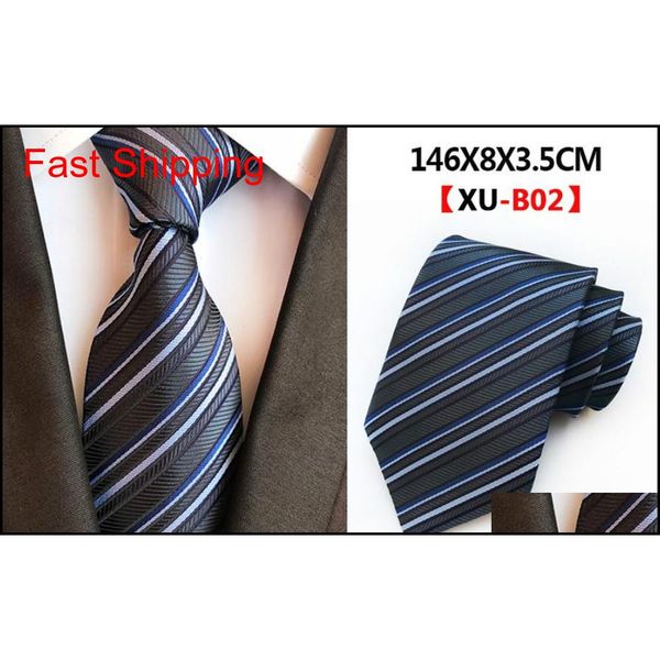 

classic men's tie silk necktie jacquard stripes business suit neck ties for men dress w qylwpk homes2007, Blue;purple