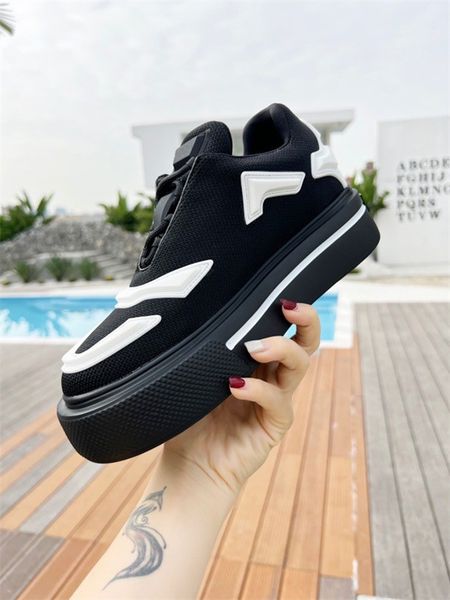 

black technical mesh women luxurys designers shoes rubber sole stretch sock shoe oblique sneakers size35-46, Black;red
