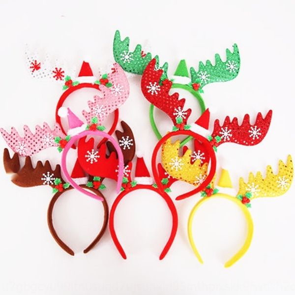 

2019 new hathair christmas hat headband sequins antler christmas hat performance props children's hair band 7p8b0