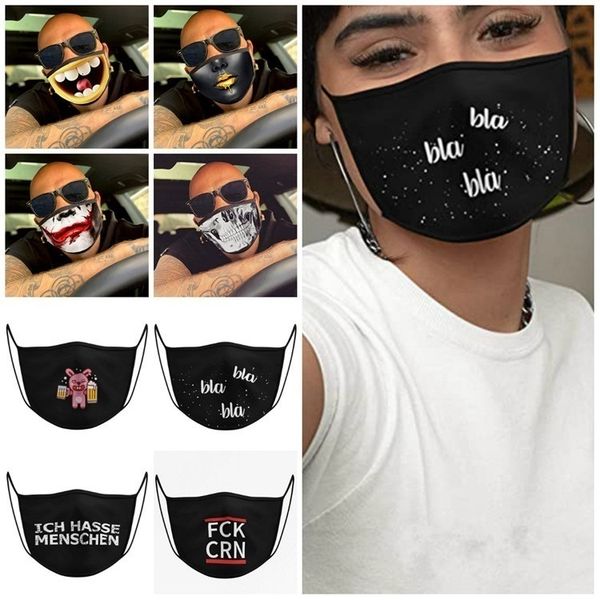 

pm2.5 cartoon pattern skull anti dust mask black cute 3d printed half face designer masks t2i51178