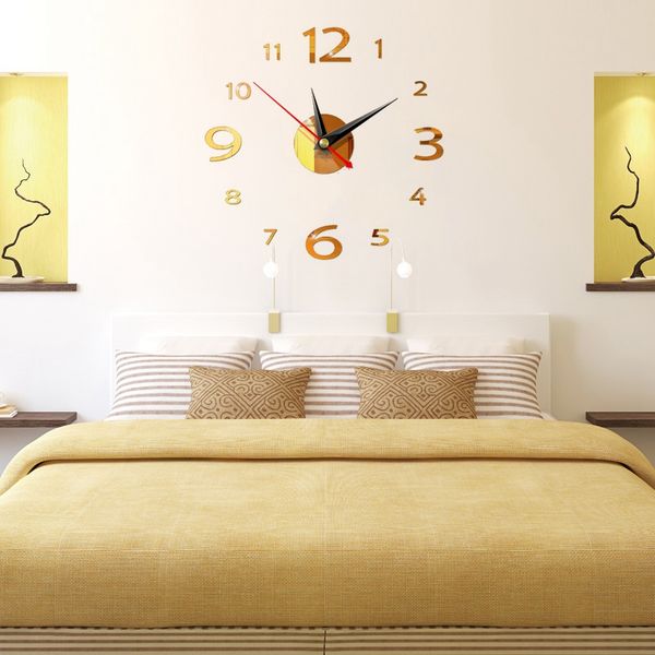 

2020 new 3d mirror wall clock wall sticker creative function indoor home decor harmonious diy modern large wall clock mirror kit mirror