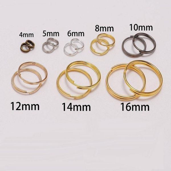

200pcs/lots 4-14mm open double loops circles split jump rings keyring link circle diy key chains jewelry connectors acc qylnrp