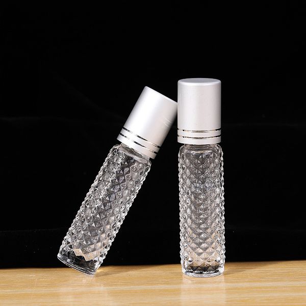 

non-slip bottles portable clear empty 10ml travel glass roll on essential oil perfume bottle
