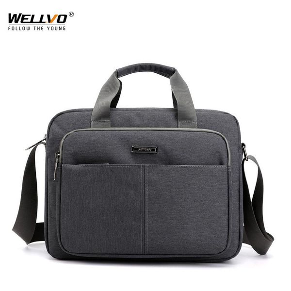 

men business briefcase messenger bag fashion retro shoulder hand bag nylon crossbody waterproof bags black working xa756zc