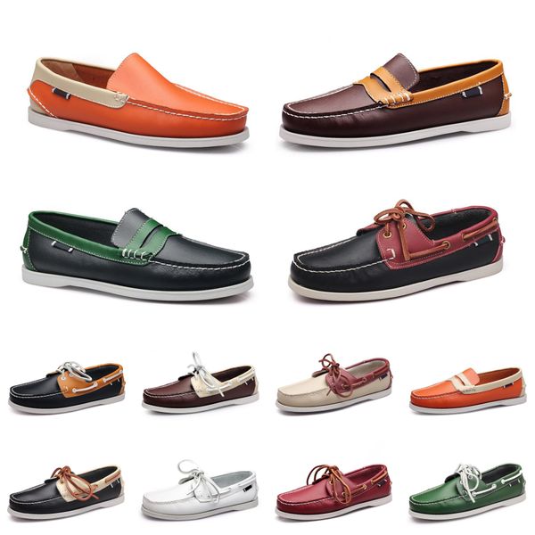 

fashion summermen 2023casual leather shoes loafers outdoor sneakers bottom low cut mens classic triple black brown gr