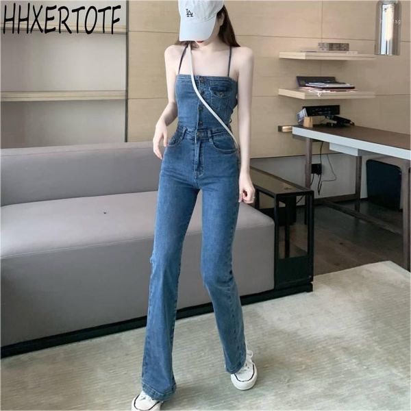 

straight jeans woman 2020 summer fashion women jeans casual loose denim jean jumpsuit female clothes1, Black;white