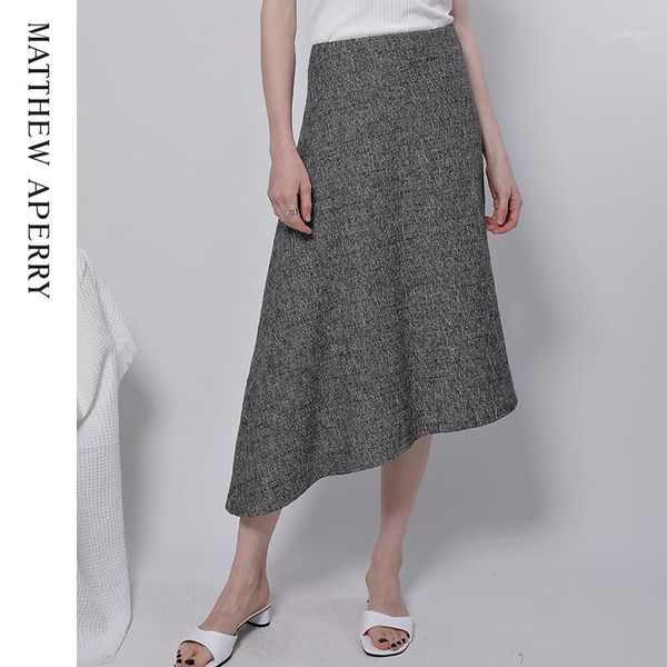 

wool imported fabric wool city skirt irregular long skirt1, Black