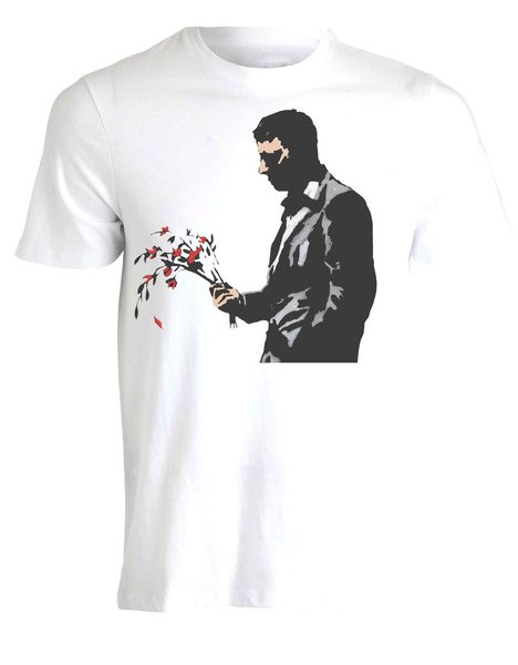 

new short banksy waiting in vain wilted flowers nyc graffiti mens tshirt tee ad82 short tee summer hooded sweatshirt hoodie men t shirt