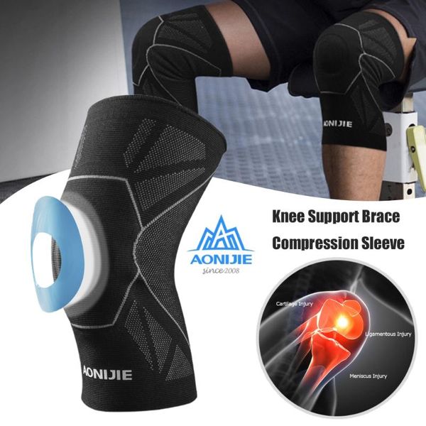 

elbow & knee pads aonijie sports protector brace compression sleeve for running climbing fitness safety, Black;gray