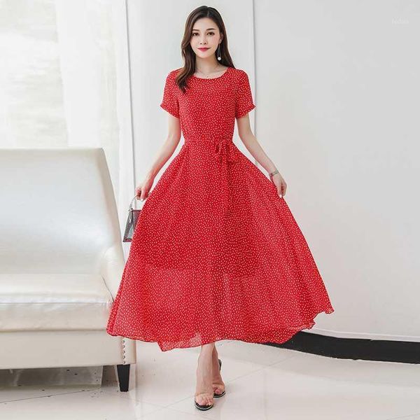 

women chiffon print maxi dress plus size casual draped o-neck big swing beach boho elegant banquet party dress vestidos1, Black;gray