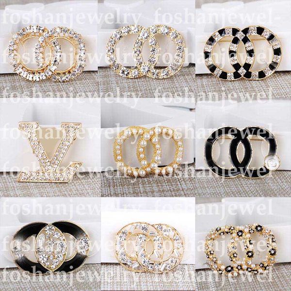 

r brooch diamond pearl brooches pin c letter women luxury brooch designer jewelry decoration quality, Gray