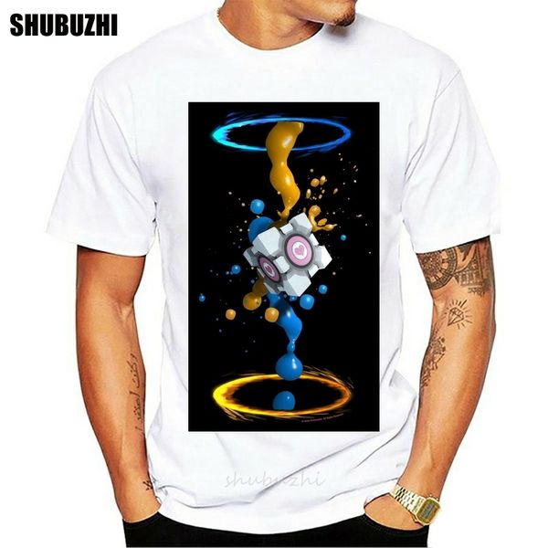 

cartoon print short sleeve t shirt portal 2 men gel splatter basic t-shirt sport hooded sweatshirt hoodie