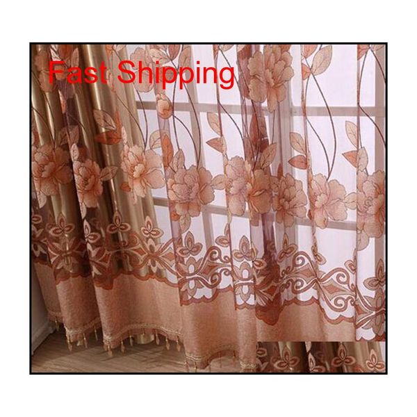 

250cmx100cm print floral voile door curtain window room curtain divider scarf fashion b jllhlr soif