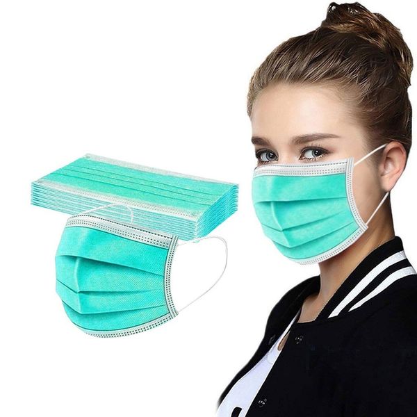 

ear 10pcs 3ply loop anti-pm2.5 solid disposable for man women adjustable mask face masks reusable
