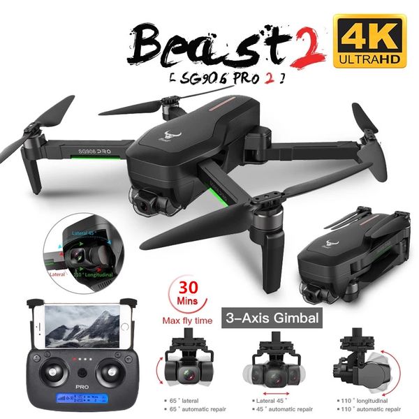 

professio sg906 pro 2 drone gps 3-axis gimbal with 4k 5g wifi dual camera esc 50x zoom brushless quadcopter rc drone