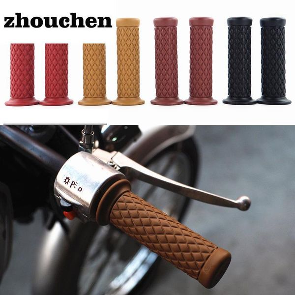 

universal 7/8'' 22mm vintage rubber motorcycle handle grips coffee motorbike handlebar grips 3 colors available1