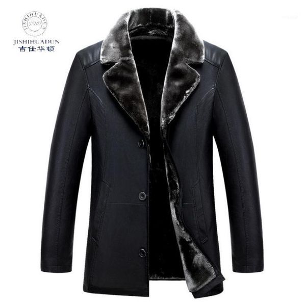 

the new winter pu fur one man winter thickening coat lapels wholesale business man fur coat1, Black
