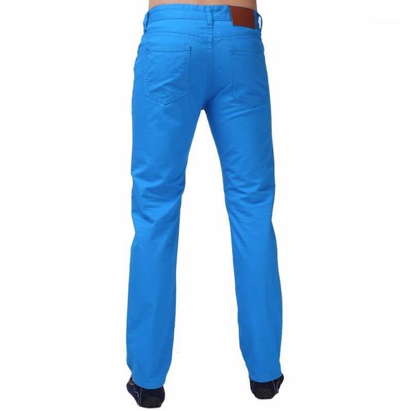 

2020 new arrival men designer brand straight pants fashion casual slim custom fit candy skinny denim pencil jeans h02901, Blue
