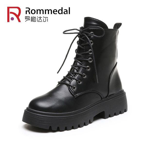 

женщины boots лодыжки плоские пятки кожаные ботинки женщины узелок зима осень обувь водонепроницаемая короткие сапоги женщина обувь размер 3, Black