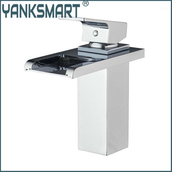 

bathroom basin faucet waterfall spout cold water basin tap bath kitchen wash single handle sink faucets mixers &taps1