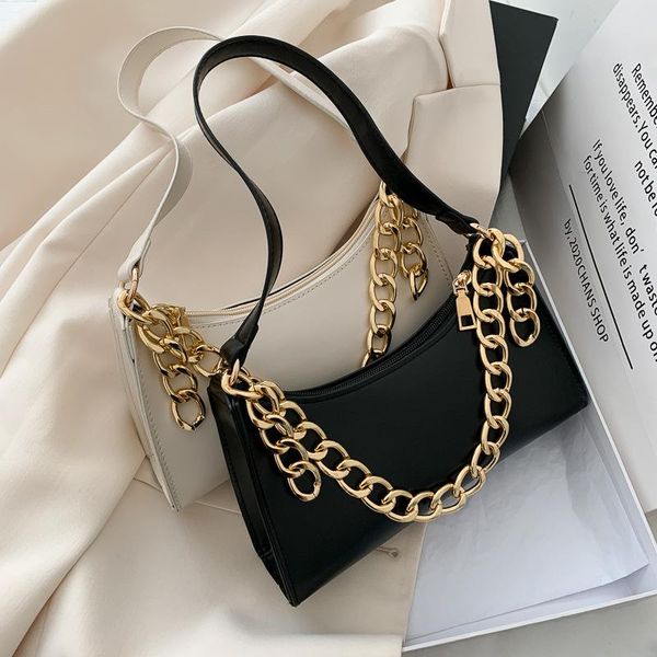 

fashion exquisite shopping bag women retro casual large shoulder bags leather solid color chain clutch bag ladies