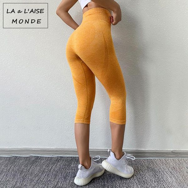 

yoga outfits summer thin section sports running tights fast dry seven points female stretch fitness pants bottoming high waist hip, White;red