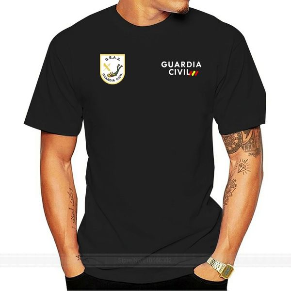 

customer customization 100% cotton 3d print custom t shirt men 2 patterns guardia civil tshirt clothing summer, White;black