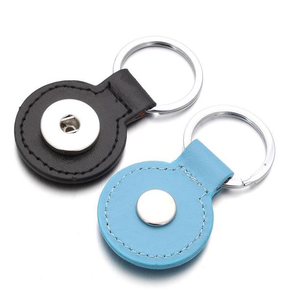 

fashion snap button keychain pu leather key chains diy accessory fit 18mm snap buttons charms jlliyq, Slivery;golden