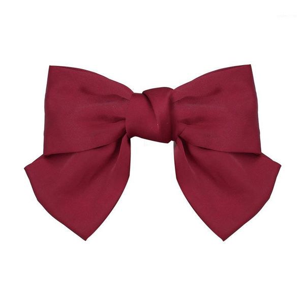 

red large bow hair clip back of the head lolita hair accessories spring clip band japanese-style headdress1, Slivery;white