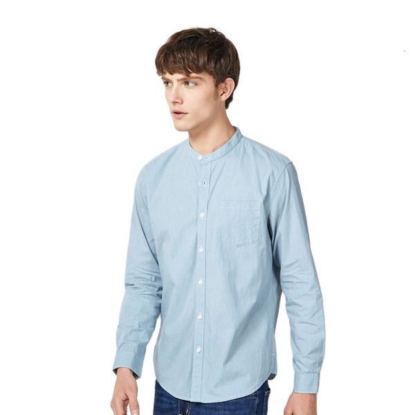 

semir 2020 spring and autumn new stand-up collar shirts stretch long sleeve ins men hong-kong style shirt man
