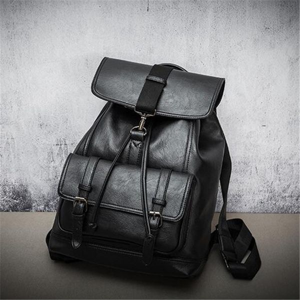 

wholesale brand fashion leather backpack bag student bags of large capacity wind all-match simple computer handbag leathers comfort backpack