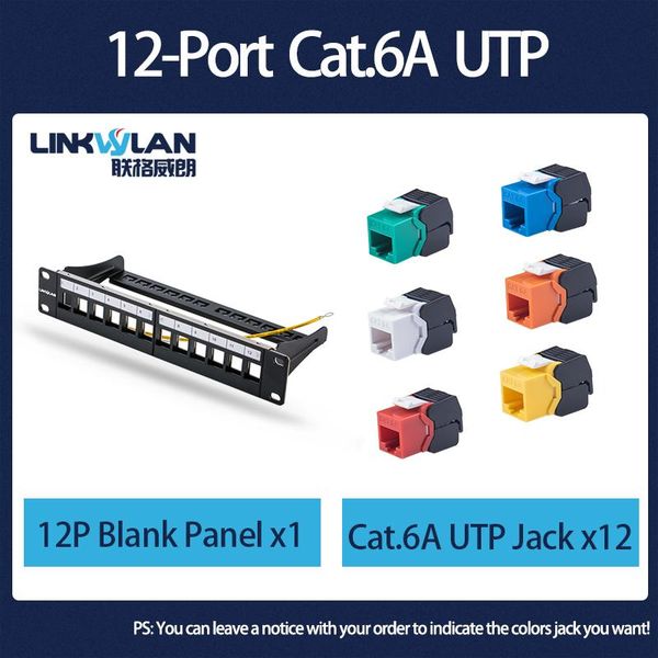 

10 inch 12-port modular patch panel 12port blank patch panel included 12pcs of keystone jacks or keystone adapters