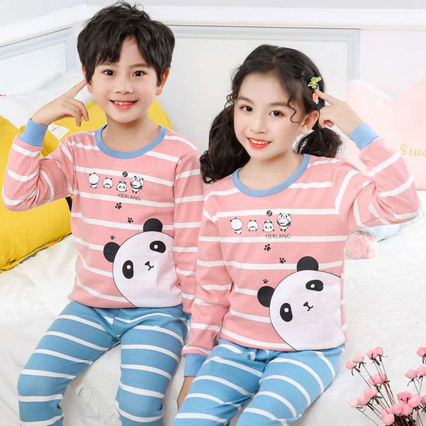 

pajamas spring winter 3 thin 7 boys and 5 girls 6-year-old children's cotton household cloth baby autumn, Blue;red