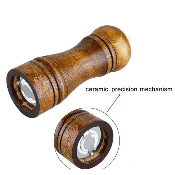 

5 inch classical wooden pepper spice salt corn mill grinder kit jllubg dayupshop