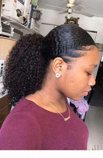 

3b 4c afro kinky curly natural human hair ponytail hair extension for black women clip in drawstring brazilian hair ponytail hairpiece 120g