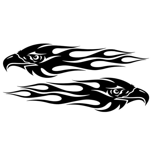 

20*4.7cm pair eagle flames car sticker personalized motorcycle waterproof stickers car styling accessories c2-0418