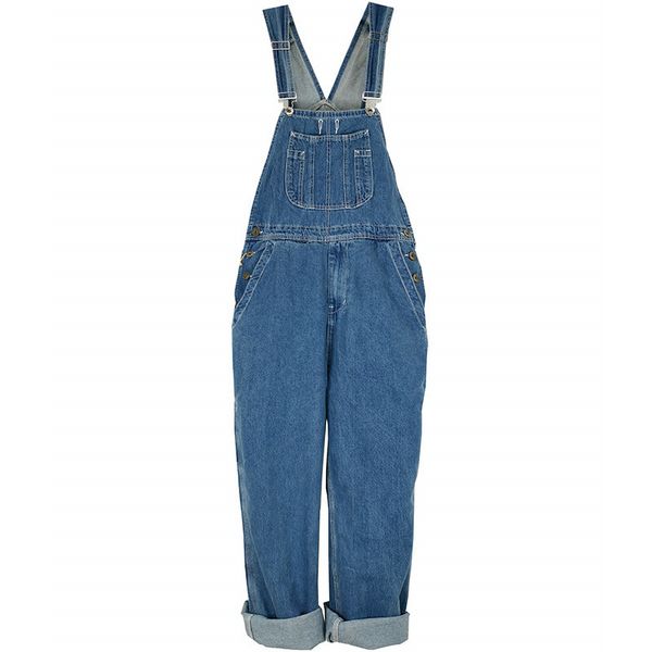 

male denim loosed retro-japanese joker bibs slacks loose american workwear siamese pants 3n1m, Blue