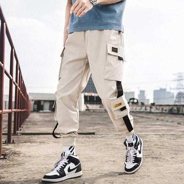 

hip hop mens jogger autumn harem pants 2020 men camouflage pants loose casual comfortable cargo trousers camo jogger1, Black