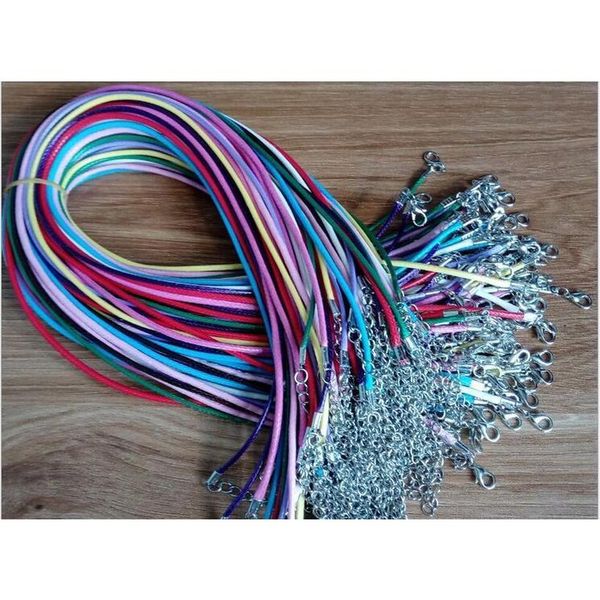 

colorful wax leather necklace strap buckle shrimp pendant jewelry components leather cord lanyard with chain diy components nkgxu x1kfa, White;red