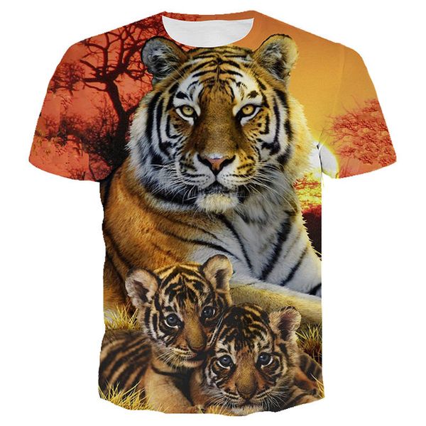 

tiger black animal printed punk rock anime king gothic 3d print shirts kawaii oversized harajuku men clothing