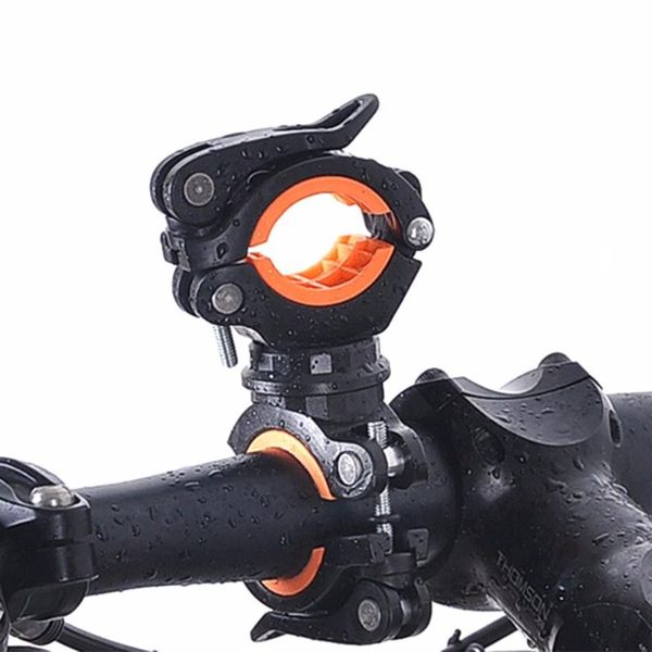 

bike lights 360 degree rotation led mount holder double front pump handlebar bicycle accessory