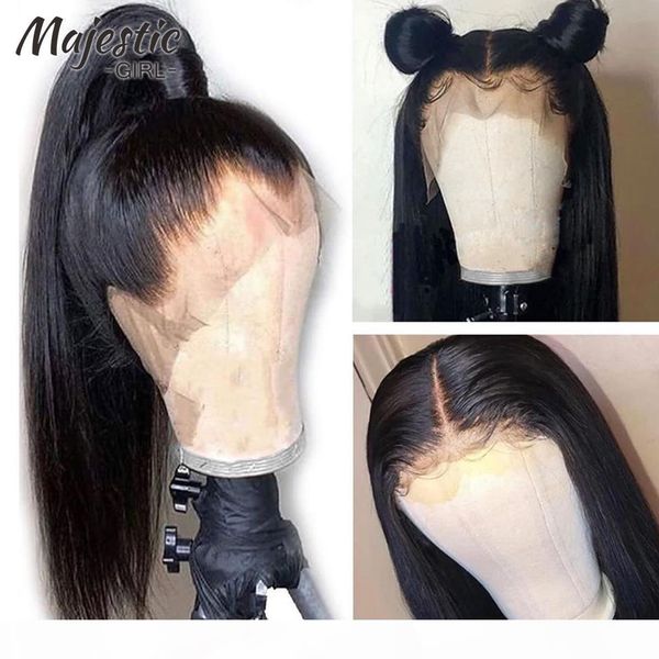 

straight full lace human hair wigs for women pre plucked 150% density human hair wigs malaysian straight full lace wigs, Black