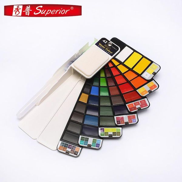 

gift sets art supplies transparent solid watercolor paint set fan-shaped collapsible water color pigment1