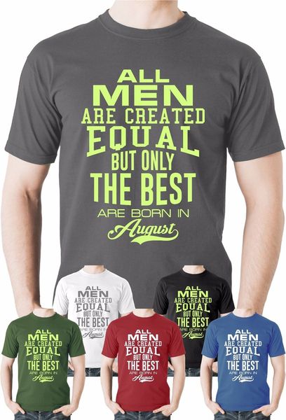 

sport 2019 new mens all men are created equal t shirt birthday month gift present humour funny tee shirts